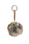 Fur Pom Pom Bag Charm Keyring in natural
