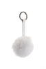 Fur Pom Pom Bag Charm Keyring in white