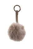 Fur Pom Pom Bag Charm Keyring in mocha