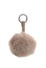 Fur Pom Pom Bag Charm Keyring in sand