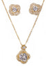 Flower Cubic Zirconia Necklace & Earring Sets