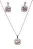 Square Cubic Zirconia Necklace & Earring Sets