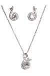 Spiral Cubic Zirconia Necklace & Earring Sets