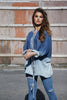 Ombre Style Sequin Denim Hoodie