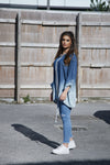 Ombre Style Sequin Denim Hoodie