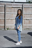 Ombre Style Sequin Denim Hoodie