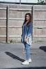 Ombre Style Sequin Denim Hoodie