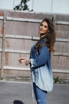 Ombre Style Sequin Denim Hoodie