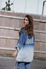 Ombre Style Sequin Denim Hoodie