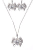 Bow Cubic Zirconia Necklace & Earring Sets in Silver