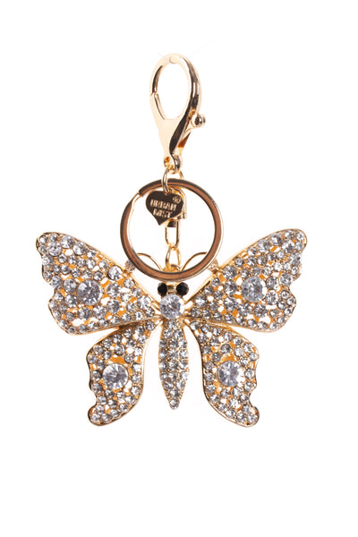 Butterfly Diamante Bag Charm Keyring