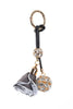 Flower and Crystal Ball Diamante Bag Charm Keyring