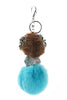 Monchichi Crystal Doll Rhinestones Pom Pom Keychain Diamante Keyring