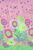 Large Neon Colour Floral Print Voile Scarf