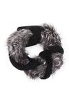 Faux Fur Knitted Snood in Black