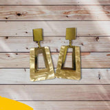 Trapeze Shaped Resin Look Earrings