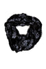 Soft Faux Fur Flower Print Snood in black
