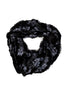 Soft Faux Fur Flower Print Snood in black