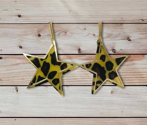 Acrylic Layered Outline Star Earrings