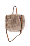 Faux Mink Fur Crossbody Handbag with Strap