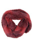 Zig Zag Print Soft Faux Fur Snood in red