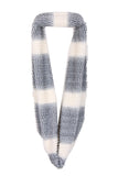 Zig Zag Print Soft Faux Fur Snood in light grey