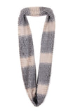 Zig Zag Print Soft Faux Fur Snood in beige/grey