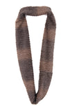 Zig Zag Print Soft Faux Fur Snood in mocha