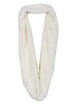 Wave Textured Soft Faux Fur Snood in cream