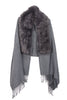 Faux Fur Collar Fringe Shawl/Scarf