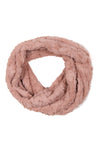 Rose Textured Soft Faux Fur Snood in dusty pink
