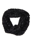 Rose Textured Soft Faux Fur Snood in black