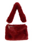 Small Soft Faux Fur Shoulder Bag with Furry Strap