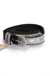 Thin Diamante Glitter Buckle Belt