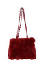 Fluffy Faux Fur Pom Pom Chain Shoulder Handbag