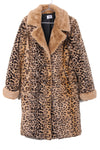 Animal Print Faux Fur Coat in camel
