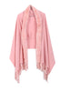 Fur Cashmere & Wool Shawl Wrap in pink