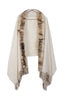 Fur Cashmere & Wool Shawl Wrap in beige