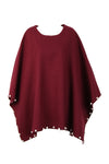 Oversized Felt Pull Over Poncho with Pearl Detail