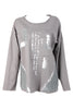 Oversized Patchwork Jersey Jumper with Sequin in grey