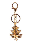 Christmas Tree Diamante Bag Charm Keyring