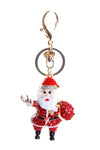 Christmas Santa Diamante Bag Charm Keyring