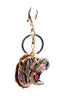 Tiger Head Diamante Bag Charm Keyring