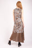 V Neck Chiffon Leopard Print Frill Maxi Dress