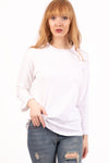 Basic Cotton Top with Pleat Detail