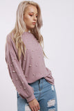 Knitted Jumper Top with Pearl