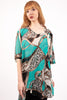 Oversized Chiffon Leopard And Chain Print Contrast Top