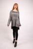 Long Sleeve Knitted Top with Diamante Mesh Patchwork