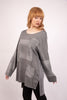 Long Sleeve Knitted Top with Diamante Mesh Patchwork