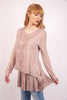 Floral Lace Embroidered Top With Frill